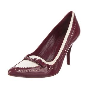 Tory Burch Darlene maroon/white pump heels 9